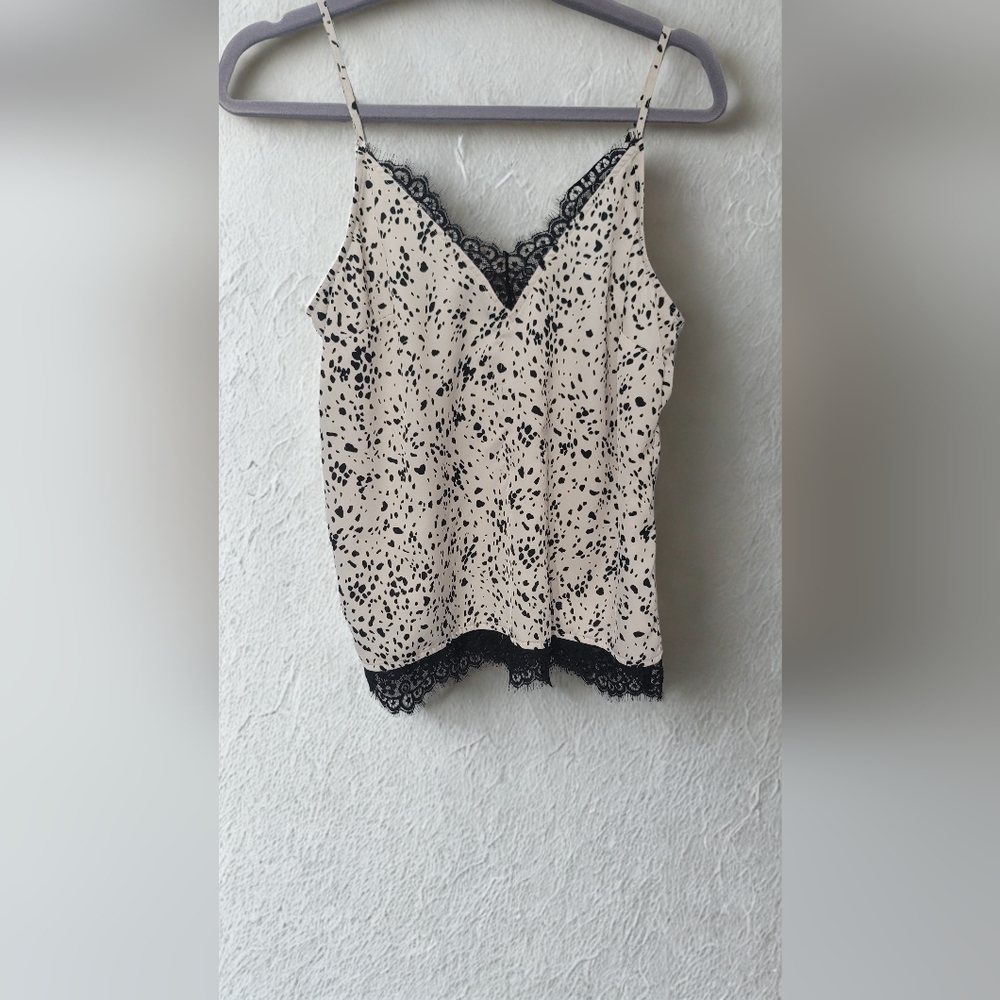 a new day Cream and Black Lace Camisole